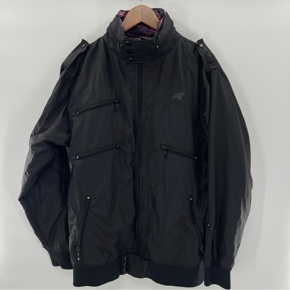 Neff Black Multi Pocket Light Weight Full Zip Streetwear Skater Jacket Size L